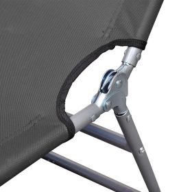 vidaXL Foldable Sunlounger with Adjustable Backrest Grey