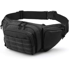 Tactical Waist Pack Nylon Bodypack (Color: Black)